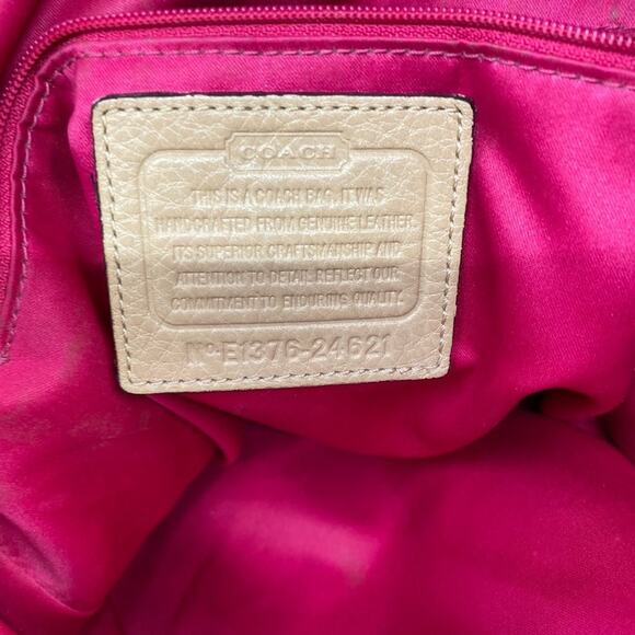 Coach Large Edie Tan Leather Shoulder Bag - Picture 7 of 13